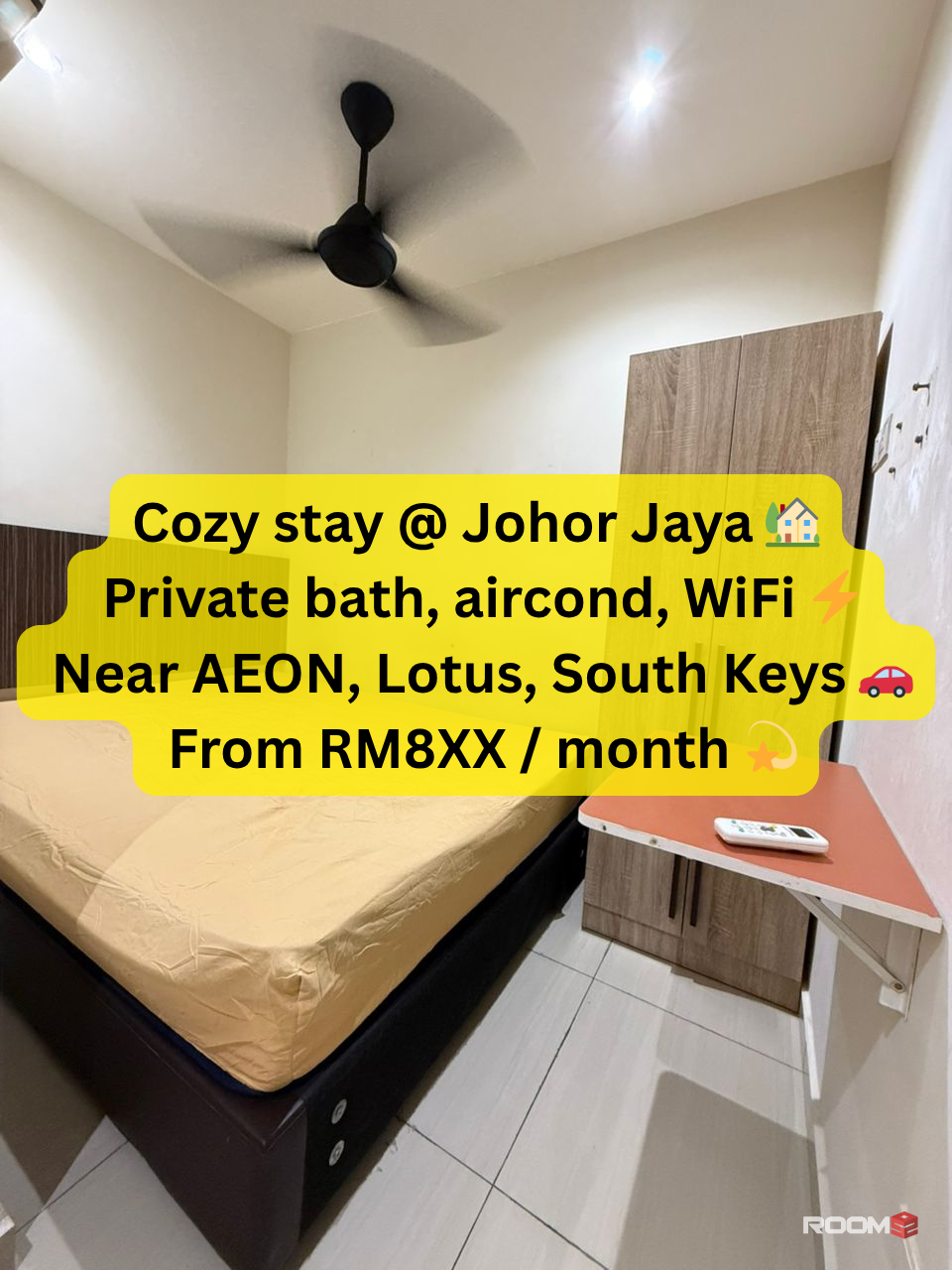 🔥 Bilik Sewa Konsep Hotel | Zero Deposit! @ Taman Johor Jaya