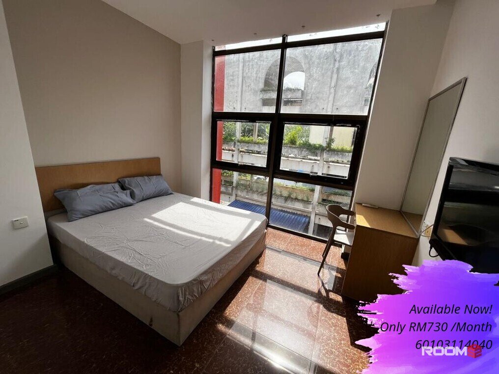 ✨0Deposit Move In✨Fully Furnish Queen Size Bedroom With Own Private Bathroom, Reno Hotel, Maluri📍LRT,Cheras,Shamelin,My