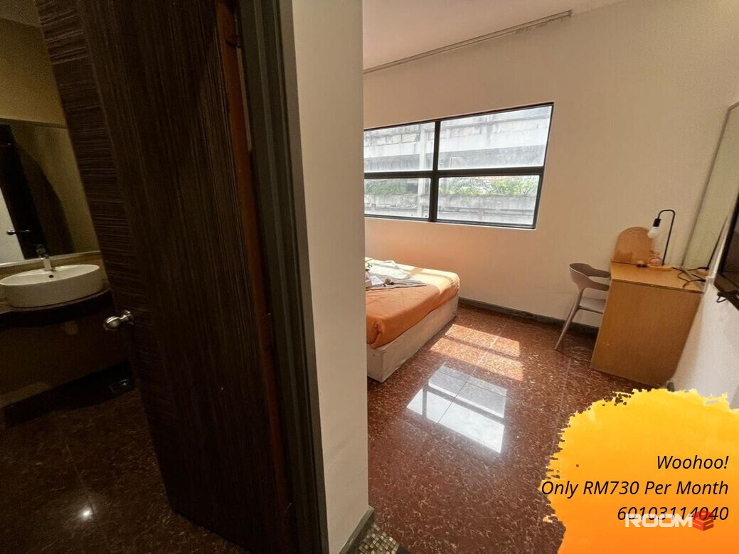 ✨0Deposit Move In✨Fully Furnish Queen Size Bedroom With Own Private Bathroom, Reno Hotel, Maluri📍LRT,Cheras,Shamelin,My