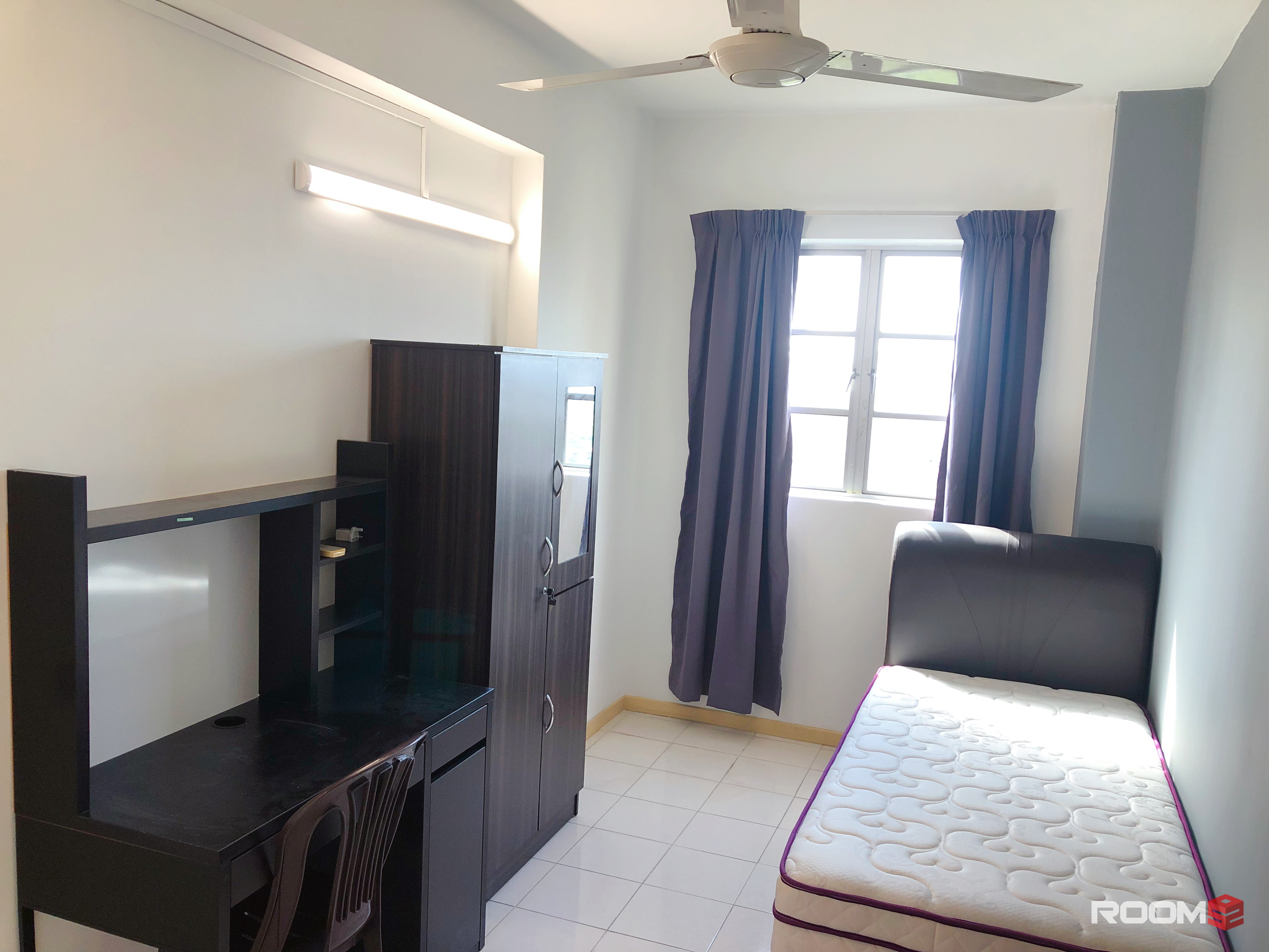 ✨Affordable Fully Furnished Single Room ✨ @ Sri Jati 2, Special Promotion, New Aircond Wardrobe Table Chair Mattress