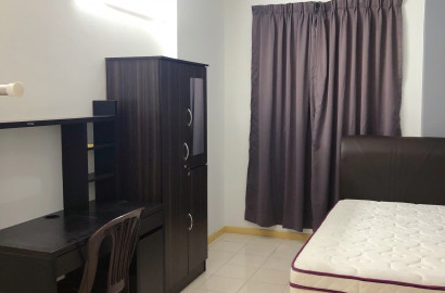 ✨Affordable Fully Furnished Single Room ✨ @ Sri Jati 2, Special Promotion, New Aircond Wardrobe Table Chair Mattress