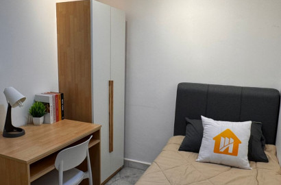 ‼️NEAR MRT ⭐️ De Tropicana, Kuchai Lama📍 SINGLE Room Fully Furnished @ NEW Aircond Wardrobe Table Chair Mattress