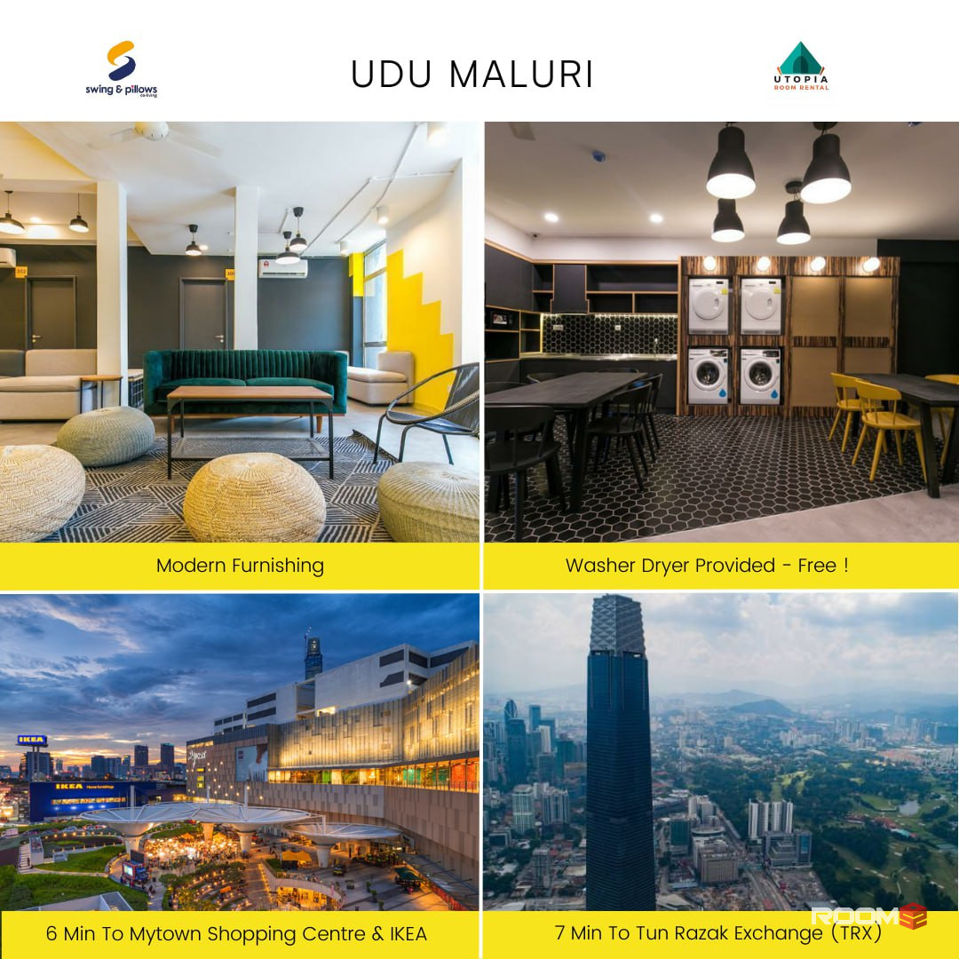 🏠 Fully Furnished Room For Rent At Taman Maluri, Cheras, Near Rapid KL bus station 🚍🚏
