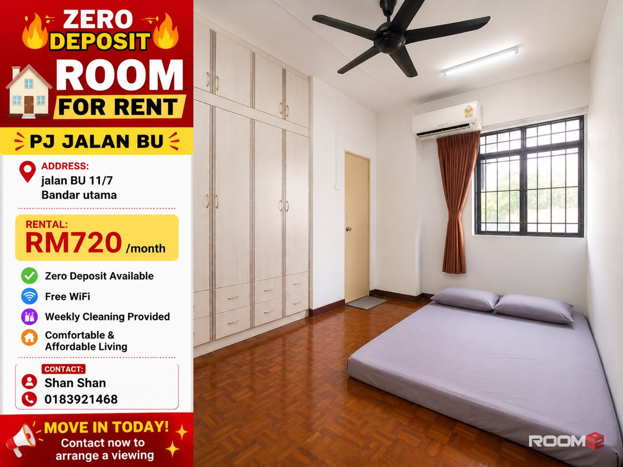 0️⃣Deposit!! Bandar Utama BU| Aircond ➕ Fully Furnished | Ready to Move In🔥